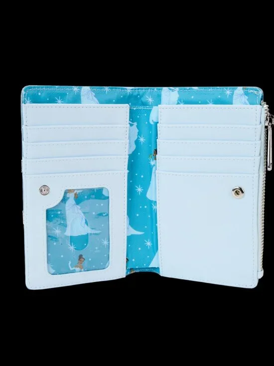 Loungefly: Disney The Princess and the Frog Tiana Blue Gown Glitter Wallet *NWT* - Picture 4 of 4